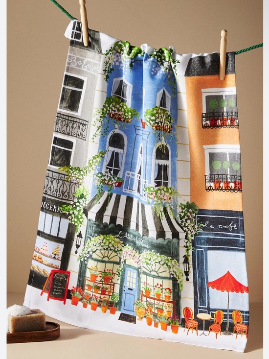 Anthropologie Other - Anthropologie Dish Tea Decorative Towel in Flower Stand Embroidered Multi NEW